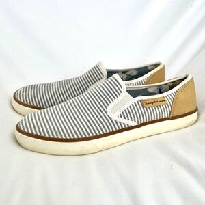 Tommy Bahama Slip-on canvas striped loafers size 9.5